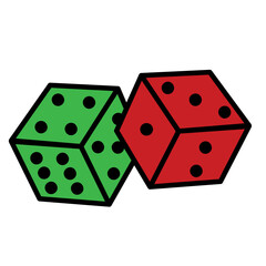 Isolated pair of dices Casino Icon Vector