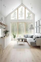 Modern interior. scandinavian style, Generative AI