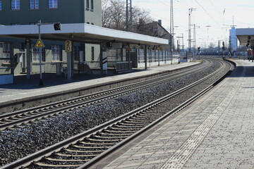 Fototapeta premium shadows light and shadow rails railroad city journey train trains romance