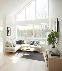 Modern interior. scandinavian style, Generative AI