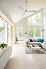 Fototapeta premium Modern interior. scandinavian style, Generative AI