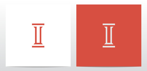 Slim Pillar Letter Logo Design U © recehan