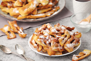 Angel wings, traditional sweet crisp pastry	