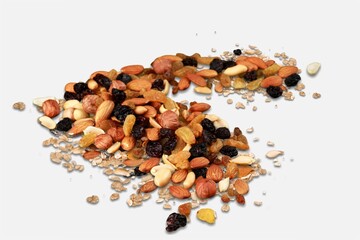 Dried tasty healthy fruits on background