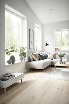 Modern interior. scandinavian style, Generative AI