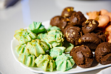 buffet table with snacks for guests