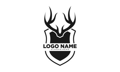 Antler shield illustration logo design