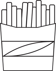 simple meal related French fries icon for food web and illustration . editable stroke