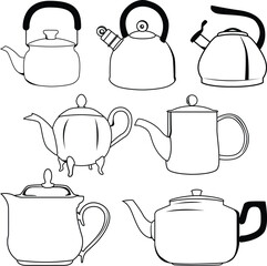 Black and white kettle clipart