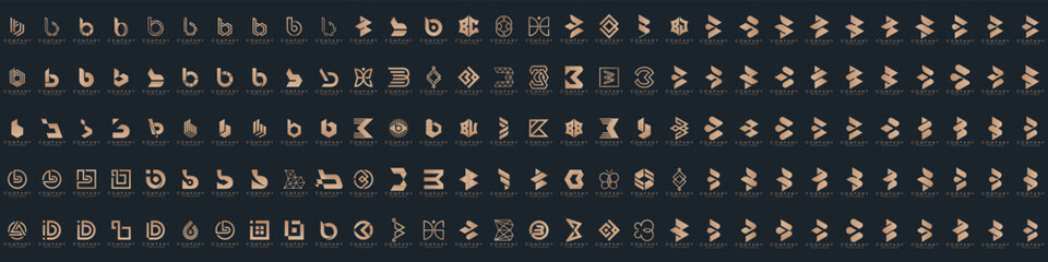 abstract letter B logo icon set. design for business of luxury, elegant, simple. © gemilang