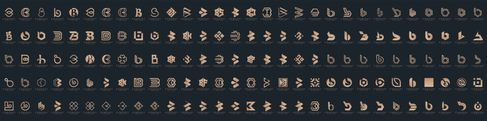 abstract letter B logo icon set. design for business of luxury, elegant, simple. © gemilang