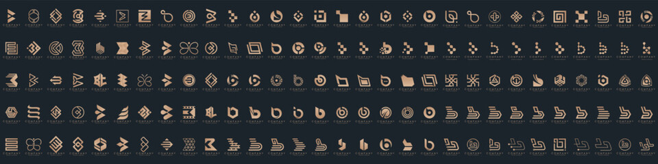 abstract letter B logo icon set. design for business of luxury, elegant, simple. © gemilang