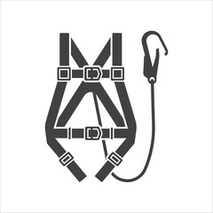 Full body harness icon. Safety Sign Full Body Harness. Symbol for working at height personal protective equipment. Vector illustration