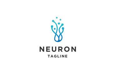 Neuron vector logo design template
