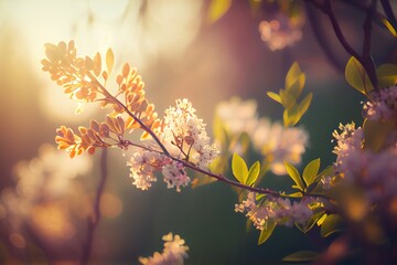 Obraz premium Close Up View of a Beautiful Spring Background Scenery. Created with Generative AI Technology