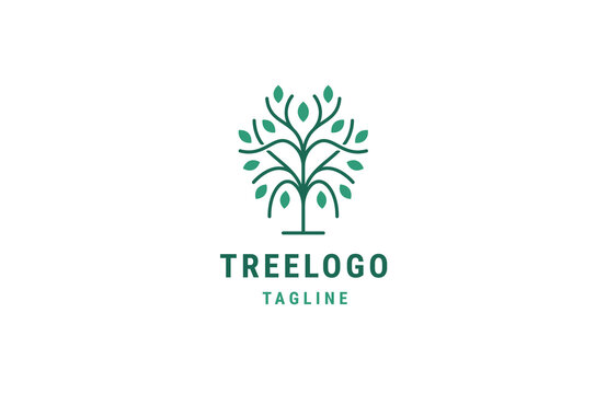 Nature tree logo design template flat vector