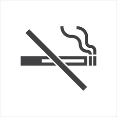 No Smoking sign icon. Cigarette symbol icon. Smoking design element. Vector illustration