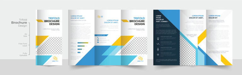 Abstract business trifold brochure design vector, Modern, Creative and Professional tri fold brochure