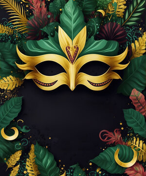 Brazilian Carnival, music festival, masquerade flyer template stock illustration Carnival - Celebration Event, Mardi Gras, Pattern, Backgrounds, Brazil