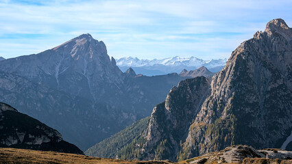 Panoramic view on the Dolomites in Italy