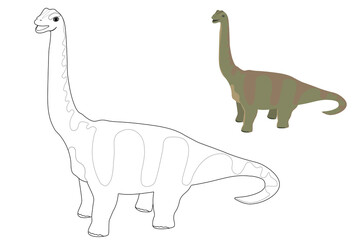 kids' coloring pages for hand drawing with cute dinosaur
