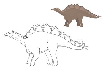 kids' coloring pages for hand drawing with cute dinosaur