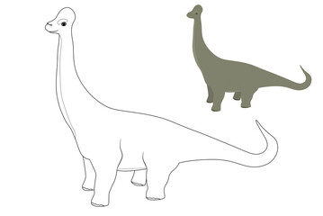 kids' coloring pages for hand drawing with cute dinosaur