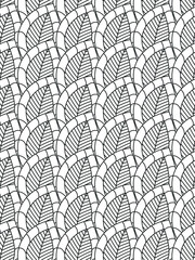 Beautiful black and white illustration for adult coloring book with rectangle abstract linear tribal pattern