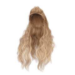 Naklejka premium Long hair high fantasy isolated 3d render blonde