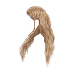 Long hair high fantasy isolated 3d render blonde