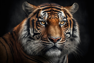 Fototapeta na wymiar Tiger, portrait of a bengal tiger. Created using generative AI tools.