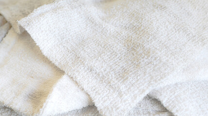 Fototapeta na wymiar 山積みになった使用後の雑巾･ふきん - 家事･掃除のイメージ素材