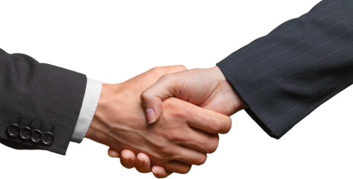 Closeup of Two Business People Shaking Hands