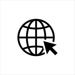 Go to web Icon in trendy flat style isolated on white background. Website pictogram. Internet symbol for your web site design