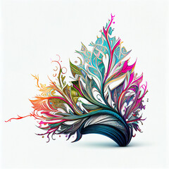 Colorful line art fantasy crown. Generative AI
