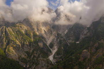 Drone photography of mountain peak