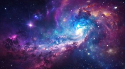 Obraz na płótnie Canvas Spiral Stunning Galaxy. Colorful space background wallpaper. Generative AI.