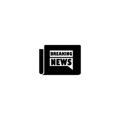 Online breaking news icon isolated on white background. 