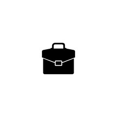 Briefcase icon isolated on black background.