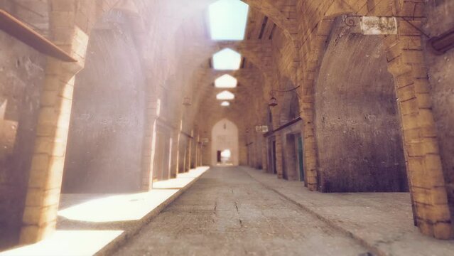Old Middle East Bazaar 3D Video Animation