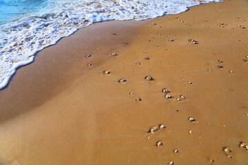 Beach sand background with copy space