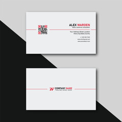 Vector company business card in red color
