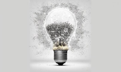  a light bulb with a lot of small black dots in it.  generative ai