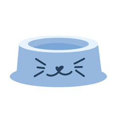 Cat bowl illustration. Pet food container. 