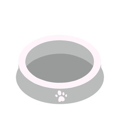 Cat bowl illustration. Pet food container. 