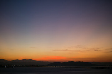 Sunrise with Orange and Purple Color Sky