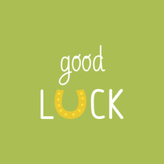 Simple st patricks banner with good luck inscription