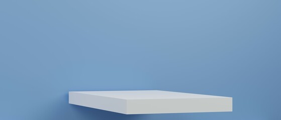 Podium stick on the  wall composition, 3d render, 3d illustration 