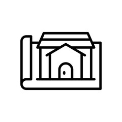 planing house icon for your website design, logo, app, UI. 