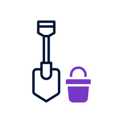 shovel icon for your website design, logo, app, UI. 
